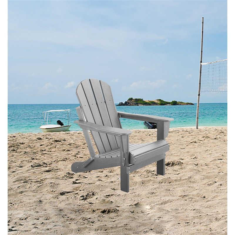 Chaise Adirondack pliante Hembert, gris