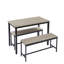 Ensemble de table de salle à manger, table de bar avec 2 bancs de salle à manger, comptoir de table de cuisine avec chaises, table de déjeuner industrielle pour la cuisine, salon, salle de réception, gris, L 43,3 po x l 23,6 po x H 29,9 po-1689147249