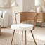 Table de salle à manger extensible en bois massif et chaises tissées brun foncé 2 pièces