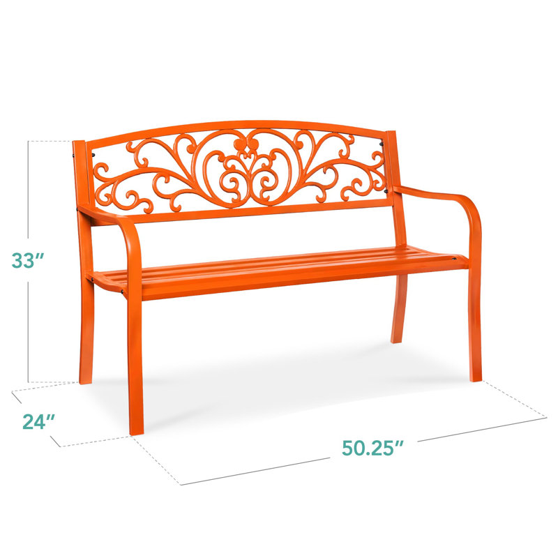 Banc de jardin en acier pour l'extérieur, Carotte