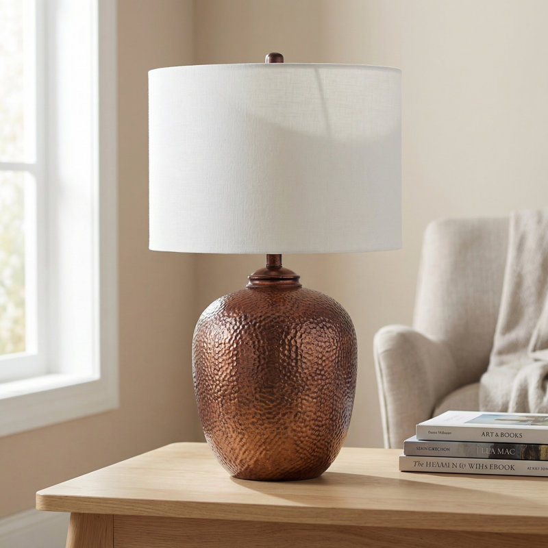 Corsica 34" Natural/Metallic Textured Coil Banded Table Lamp