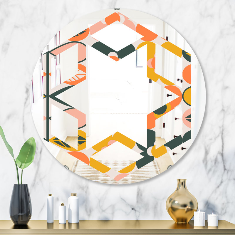 Miroir mural hexagonal en étoile botanique "design ii" hexagonal american, 31,5 po x 31,5 po