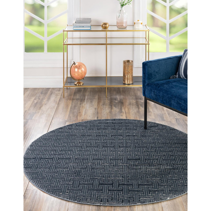 Abstract Indoor / Outdoor Rug, Round 5'3"