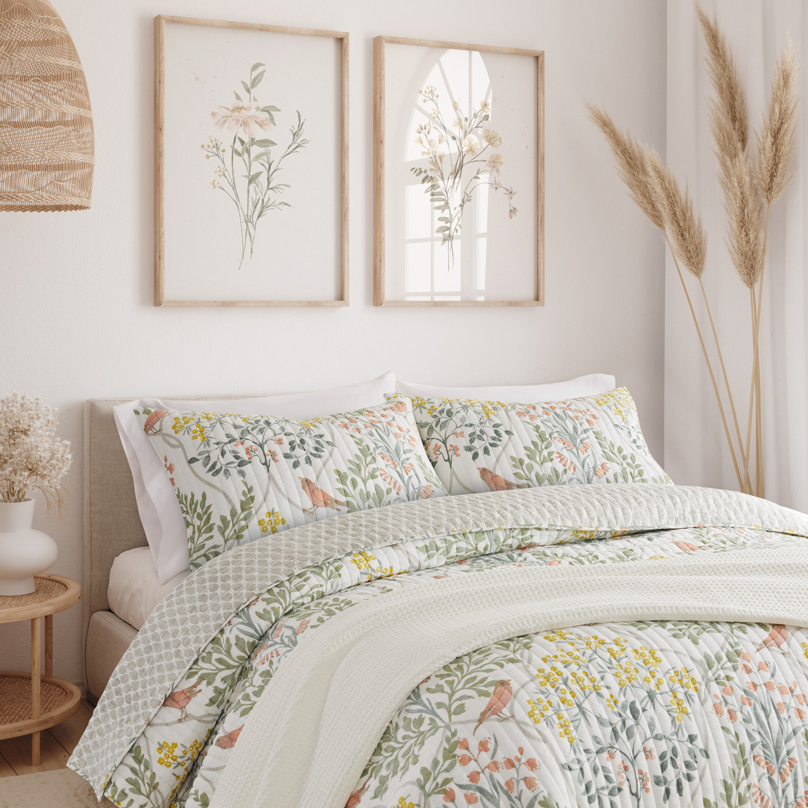 Cotton Quilt Set, Full / Double Quilt + 2 Standard Shams