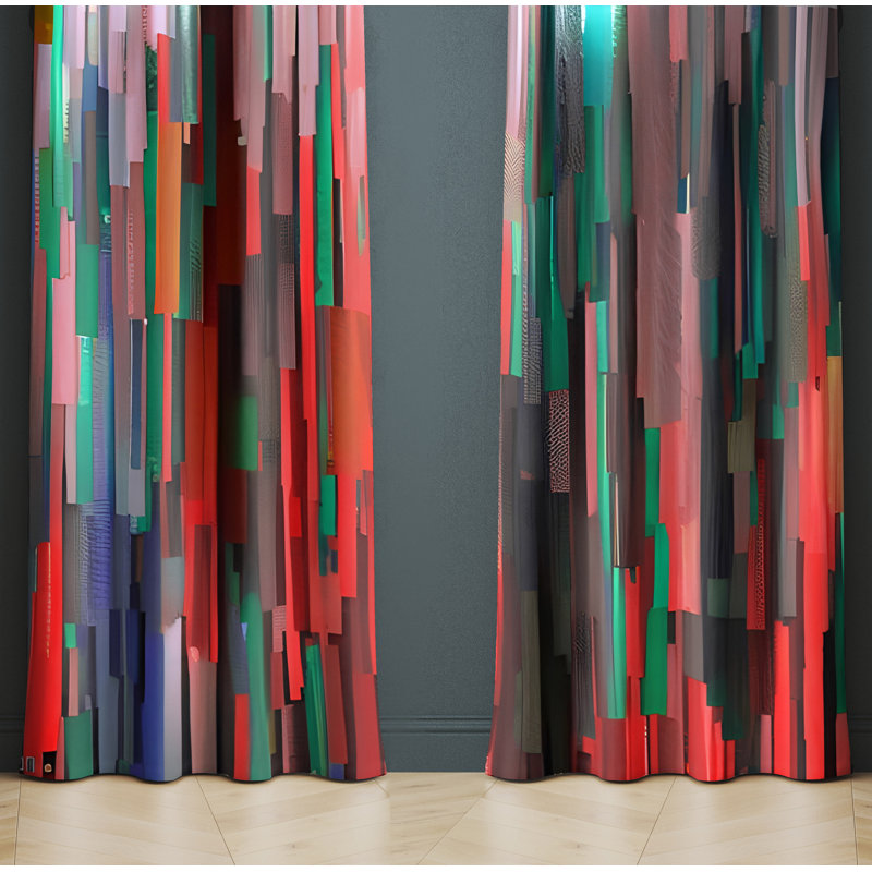 Kursat Semi Sheer Curtain Pair, 20" W x 52" L
