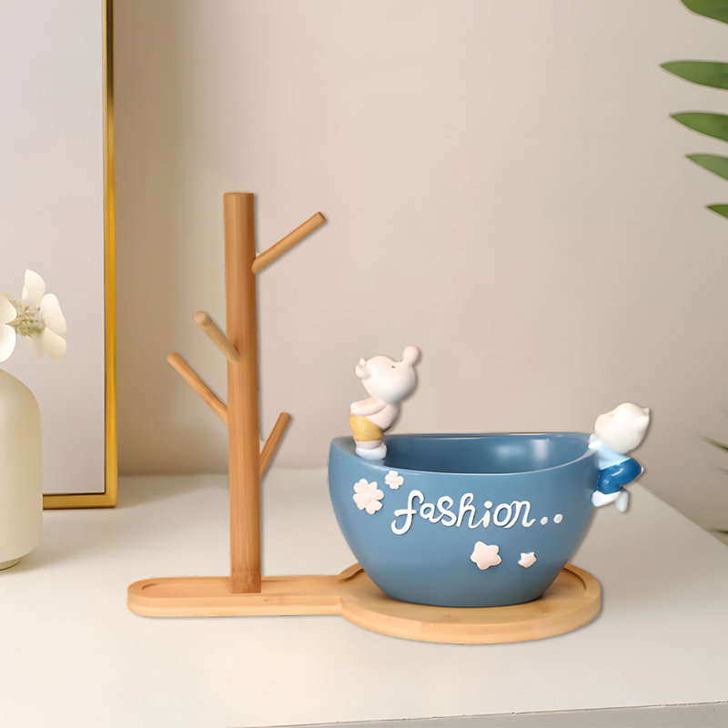 Objet de décoration Jazai, H 10,2 po x l 11,8 po x P 6,6 po, Bleu