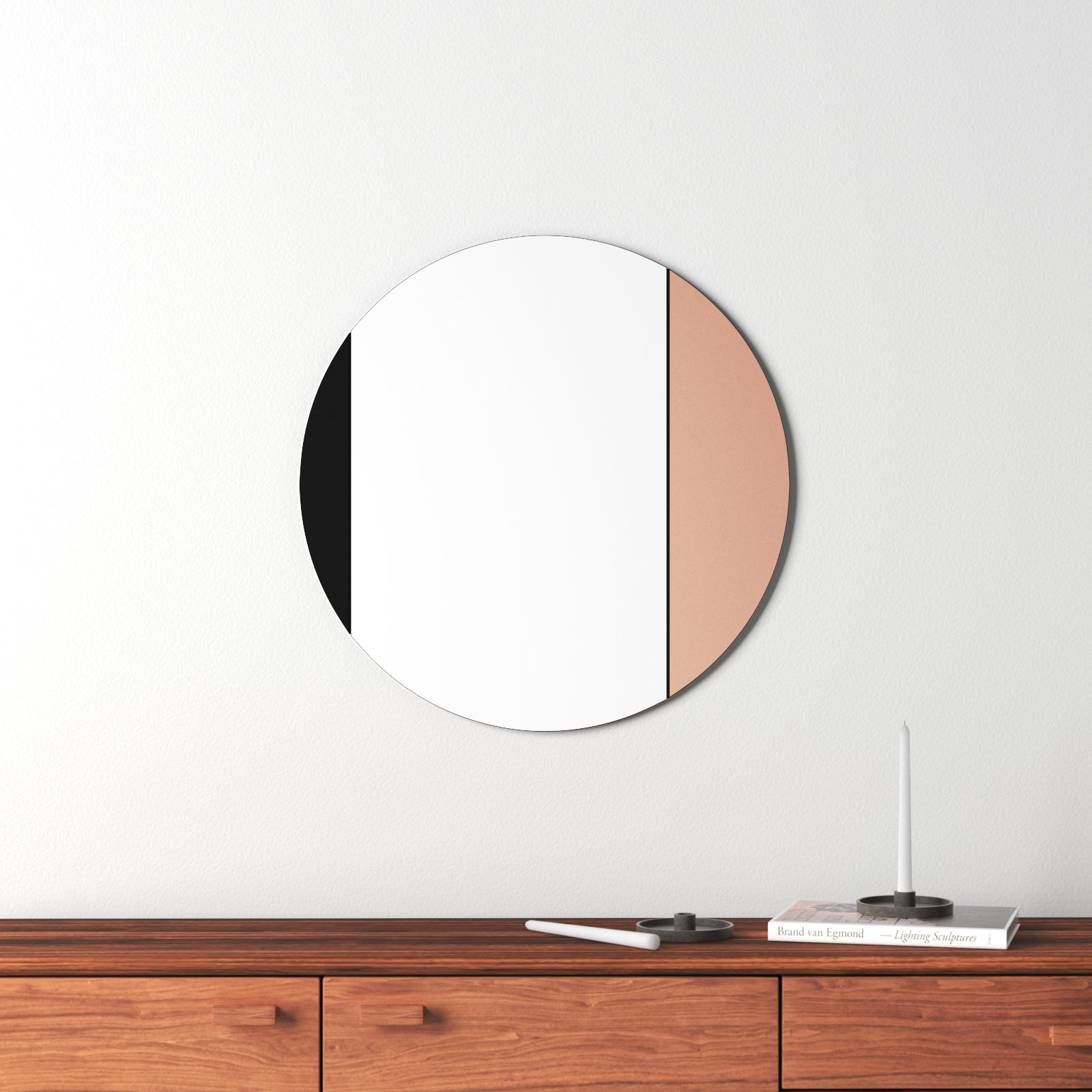 Namaste Flat Mirror, 29.5" x 29.5", Rose Gold, Smoke