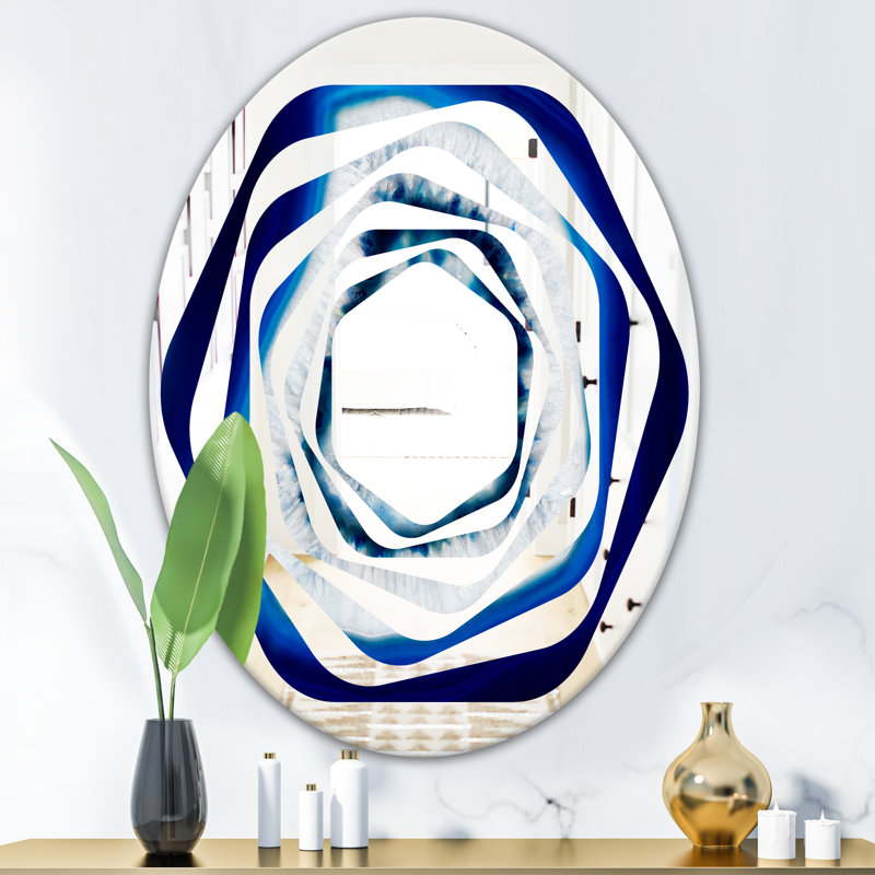 Miroir mural Coastal, H 31,5 po x l 31,5 po, Tourbillon de cristal d'agate Whirl