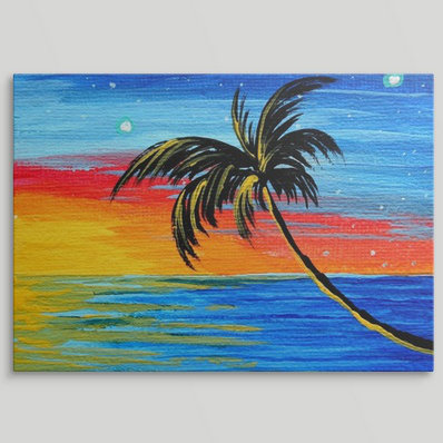 « tropical goodbye » par megan duncanson, reproduction d’art, H 18 po x l 24 po x P 1,25 po, Toile