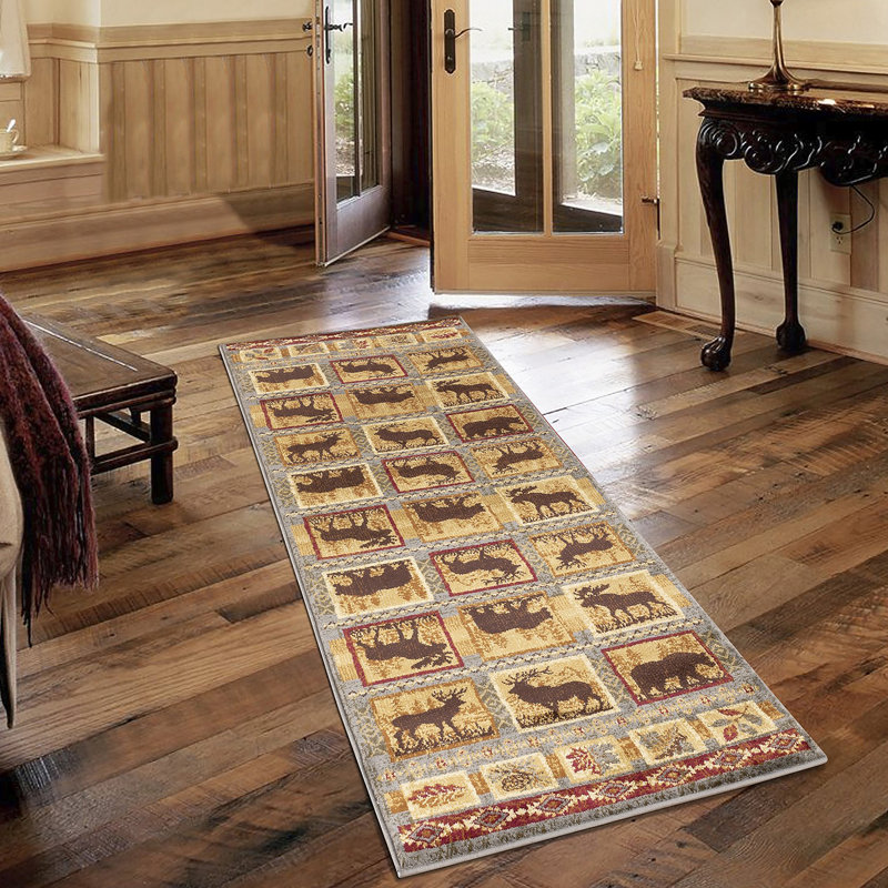 Nature's Nest Multi  Lodge Area Rug, Rectangle 7'10" x 10'3"