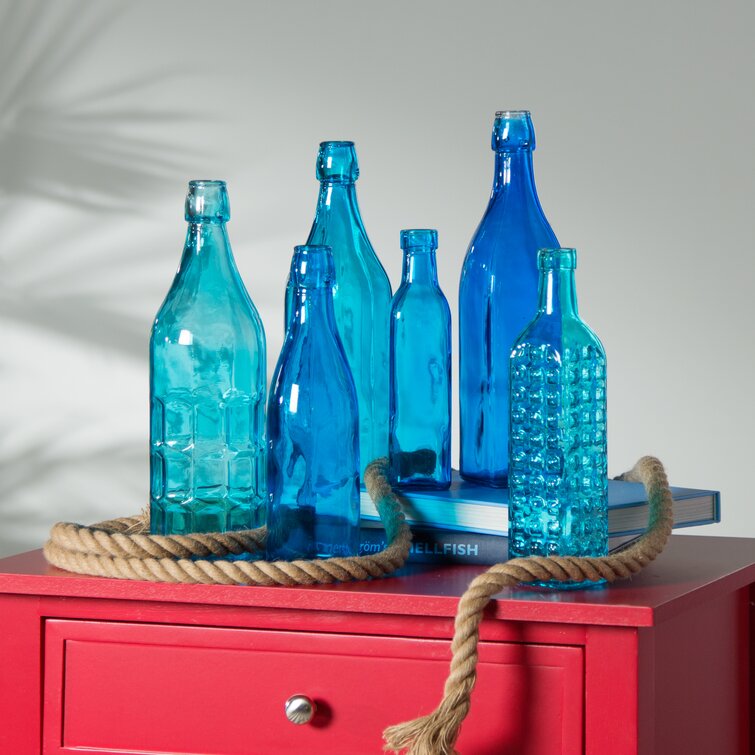Andover Mills™ Gutirrez 6 Piece Blue Decorative Glass Bottles Set