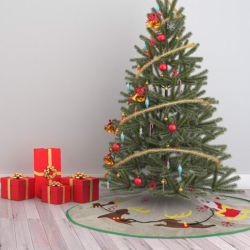 Jupe d’arbre de noël père noël en toile jute