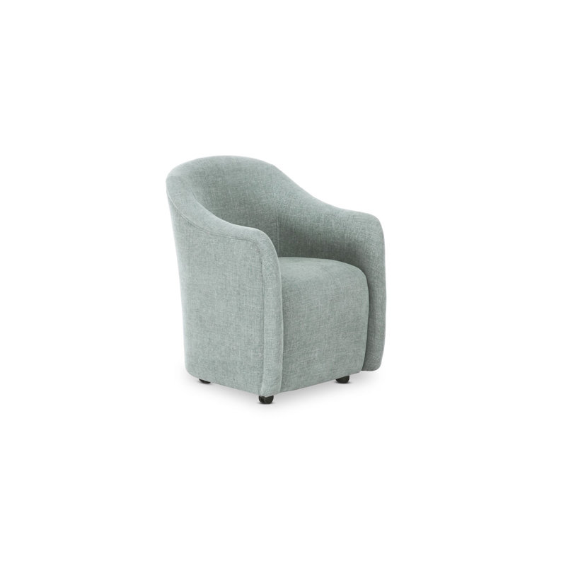Denice Rolling Dining Arm Chair, Blue Polyester
