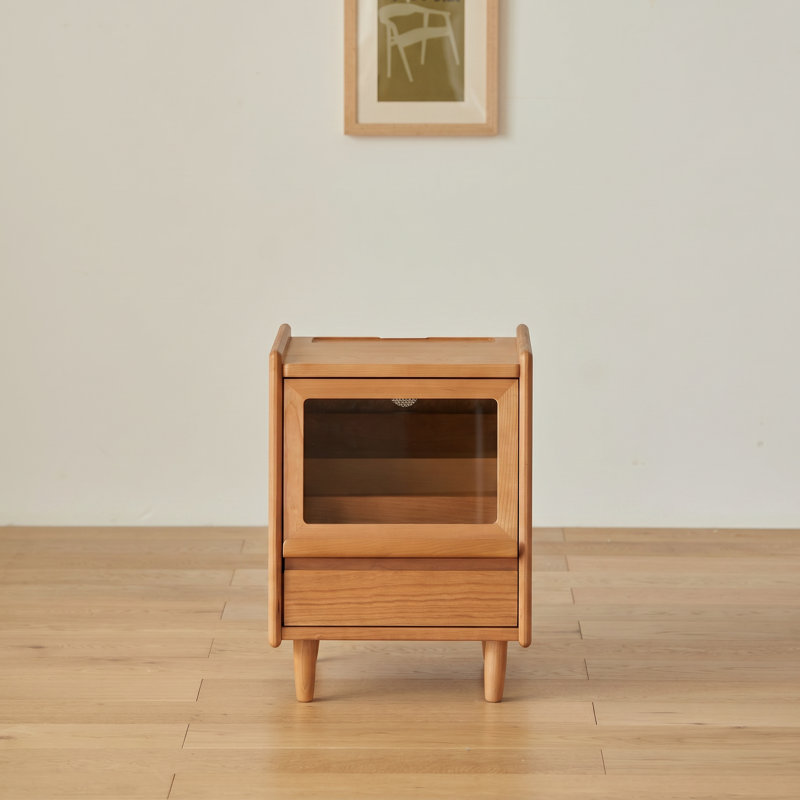 Table de chevet moderne en bois de cerisier pour meuble de rangement pour chambre à coucher