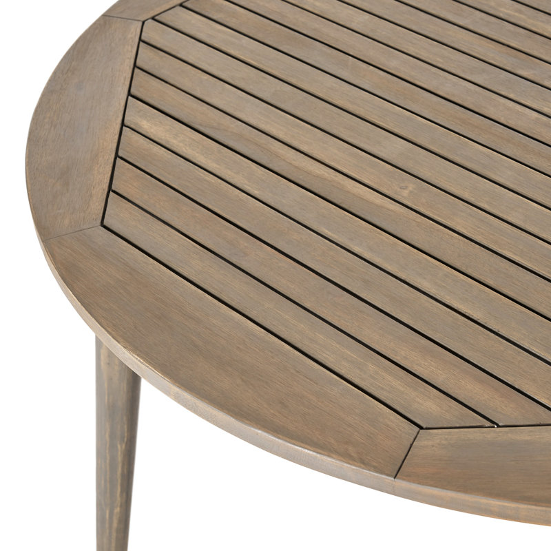 Modern Gray Wood Table, 48.64" X 48.64", Construction Patio Gray, Elegant And Functional Design, Gray