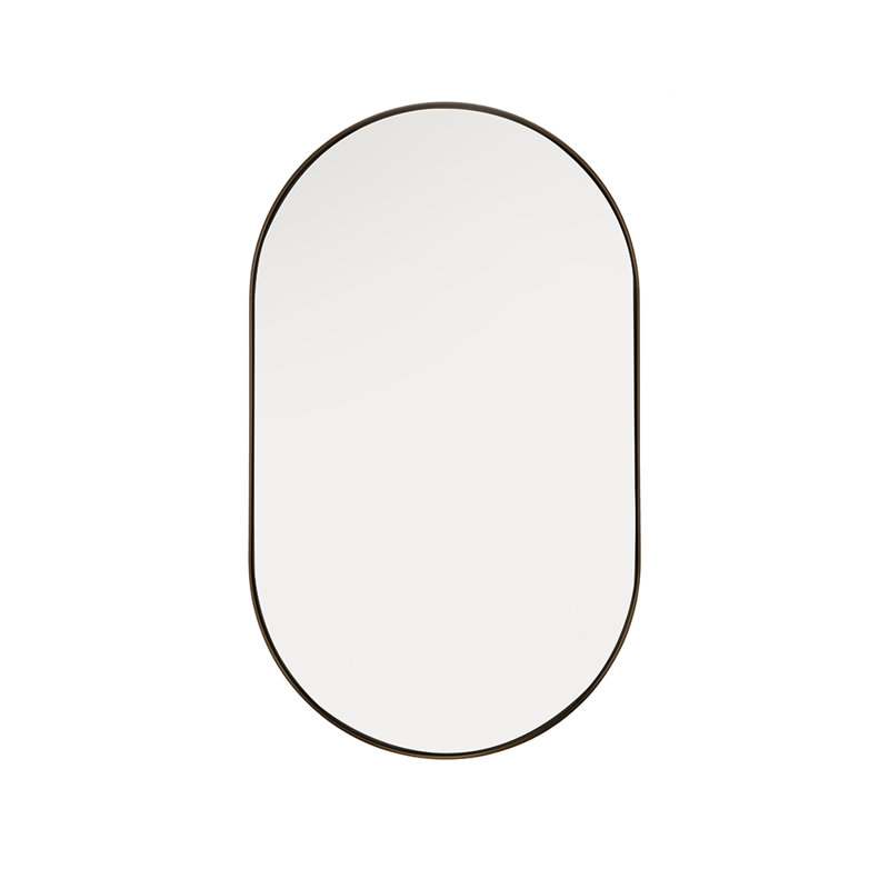 Chaya Metal Oval Wall Mirror, Matte Black, 91.4cm H x 55.9cm W