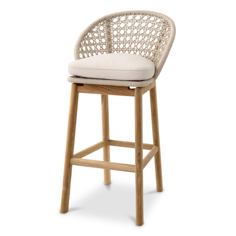 Trinity Outdoor Teak Bar Stool, 40.55"