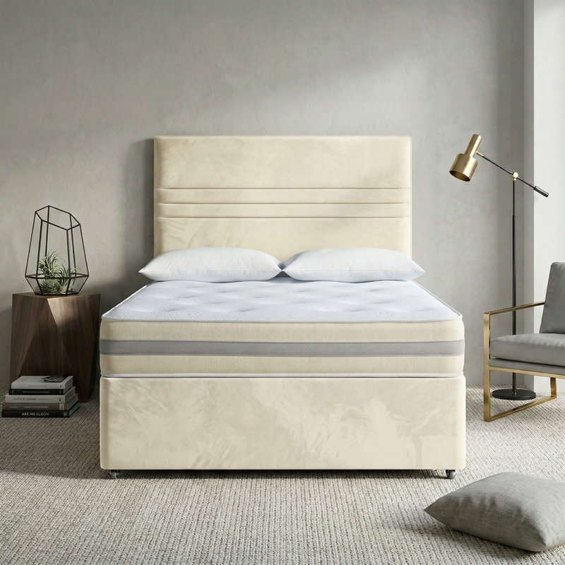 Harrington Divan Bed, Cream, King
