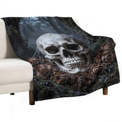 Jeté en flanelle de luxe Skull