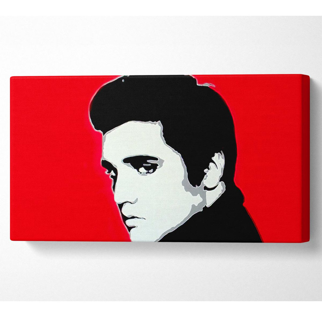 Elvis Portrait Rot - Leinwanddrucke auf Leinwand