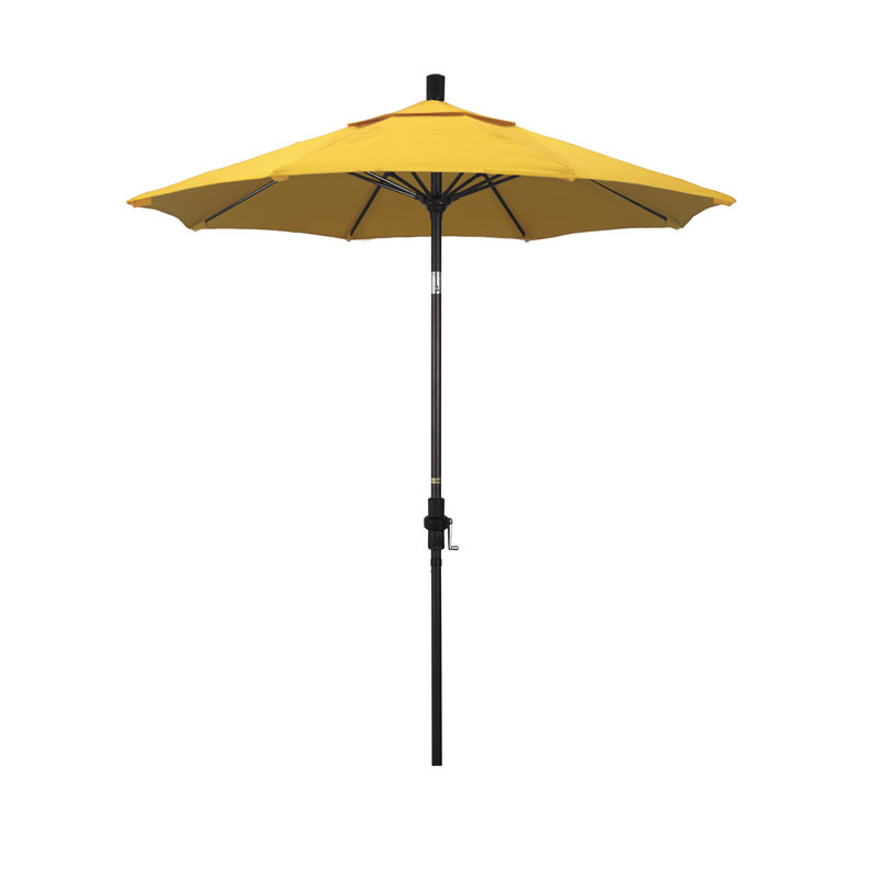 Parasol de marché 7,5 pi Brent, Toile Sunbrella® jaune tournesol, Noir, noir, noir, noir