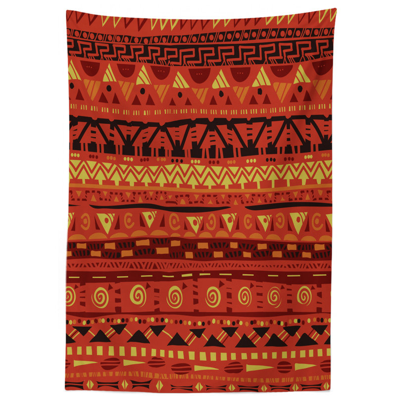 Tribal Dining Room Kitchen Tablecloth, 84" L x 60" W