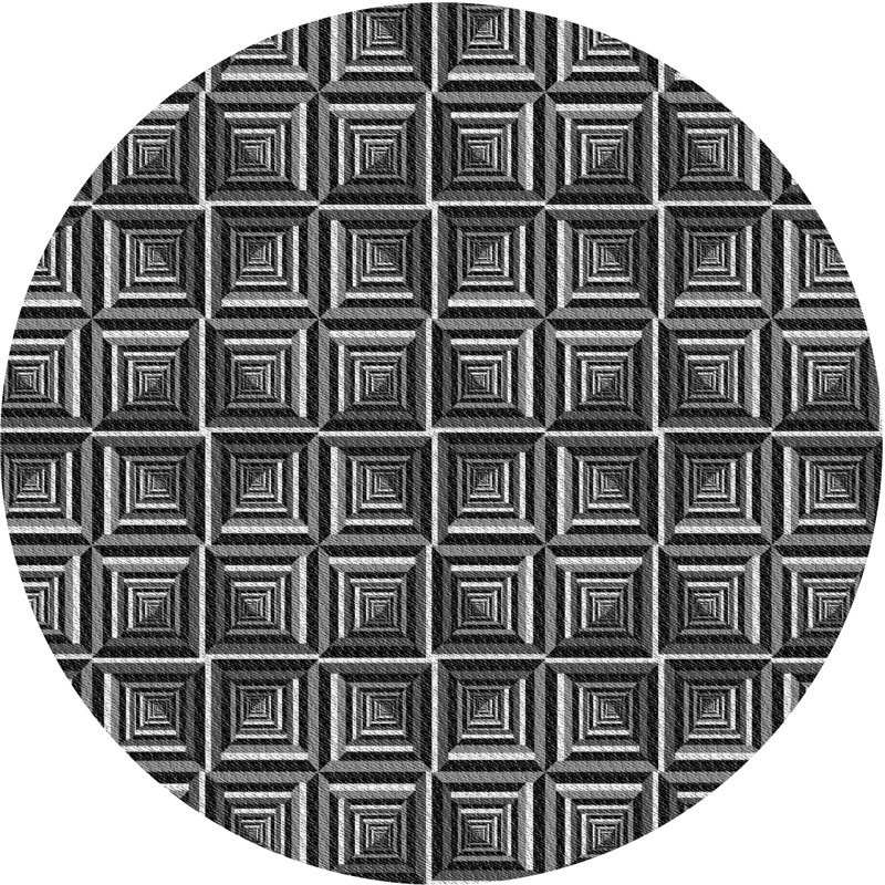 Tapis gris / noir Power Loom, Rond 8 pi