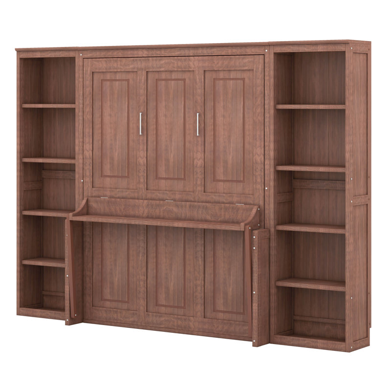 Murphy Bed With Desk And Bookshelf, Queen