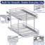 Armoire coulissante à 2 niveaux l 19,5 po x P 21,5 po, tiroir coulissant robuste en fil chromé pour armoires de cuisine, garde-manger et armoire-125011516