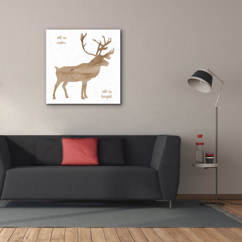  «Natural Reindeer F» par Erin Clark, art mural sur toile, 37 po x 37 po, H 18 po x l 18 po x P 0,75 po