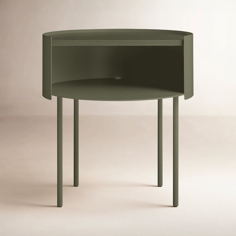 Li'l Something Solid Wood Single End Table, Dark Olive