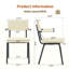 Ensemble de 4 chaises de salle à manger rembourrées en cuir de qualité supérieure, accoudoirs suspendus à la table, pieds en métal avec finition en aérosol (blanc cassé, ensemble de 4)-1907628833