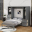 Grand lit escamotable avec tiroirs et tablettes-381021202