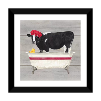 «Bath Time for Cows Tub» par Tara Reed, impression sur toile