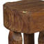 Table de bout ronde 18 po en bois massif brun