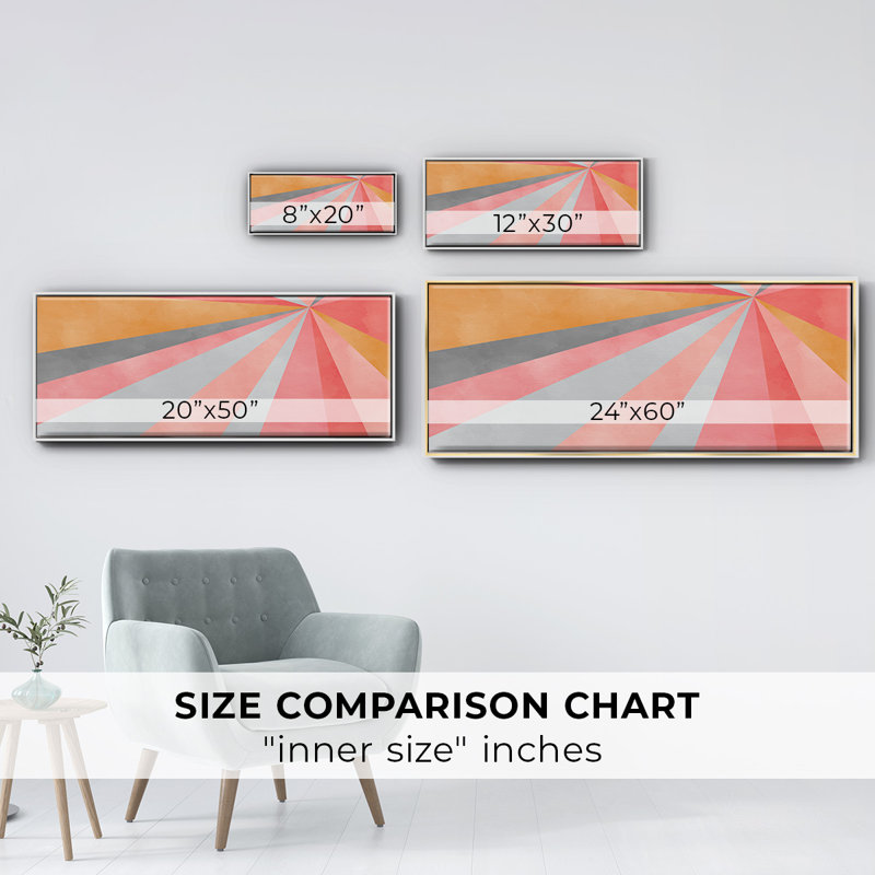 Geometric- Framed Canvas, 24" H x 60" W
