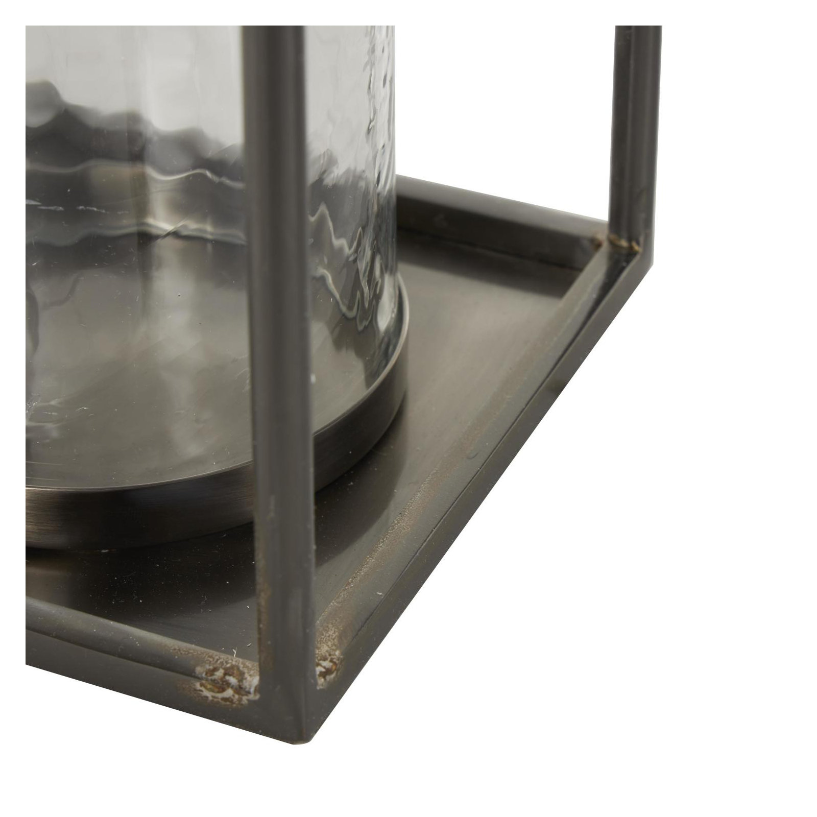 Cole And Grey Metal Open Frame Candle Lantern With Rectangle Handles, 20.2" H x 6" W x 5.95" D