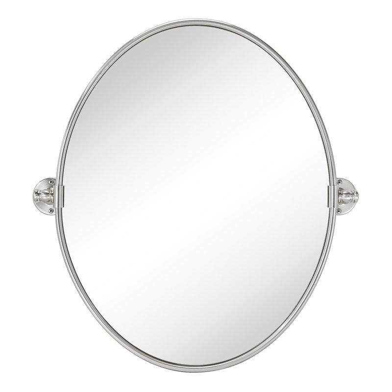 Miroir de salle de bain mural Luecinda, Nickel brossé, 24 po x 19 po