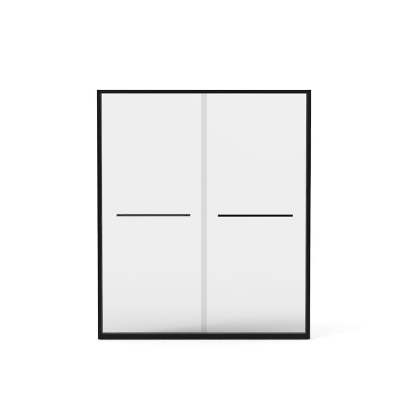 56 - 60"X70" Shower Door, Aluminum Frame, Double Sliding, 8Mm Tempered Glass, Matte Black Hardware, Bathroom, Waterproof, Quick Install Guidance Sliding Door 60"X70", Straightforward Method