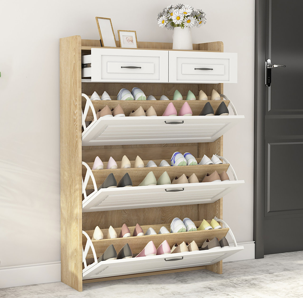 Wildon Home® 24 Pair Shoe Storage Cabinet | Wayfair