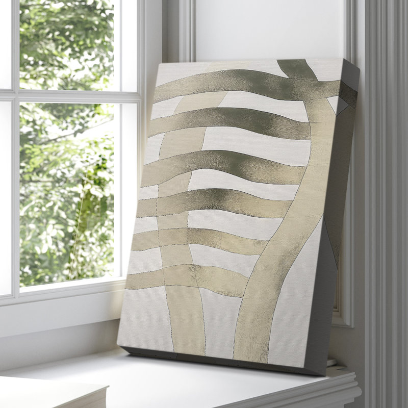 Toile tendue avec châssis abstrait XL - prêt à être accroché, H 48 po x l 32 po