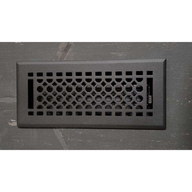 Couvercle de ventilation en nid d'abeille en fonte avec registre Madelyn Carter - registre de plancher et de mur - noir, Noir