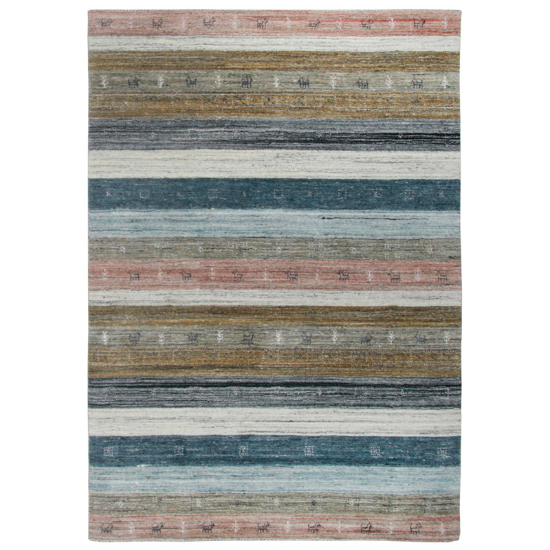 Plattsburgh Flatweave Wool Multicolour Rug, Rectangle 70 x 140 cm