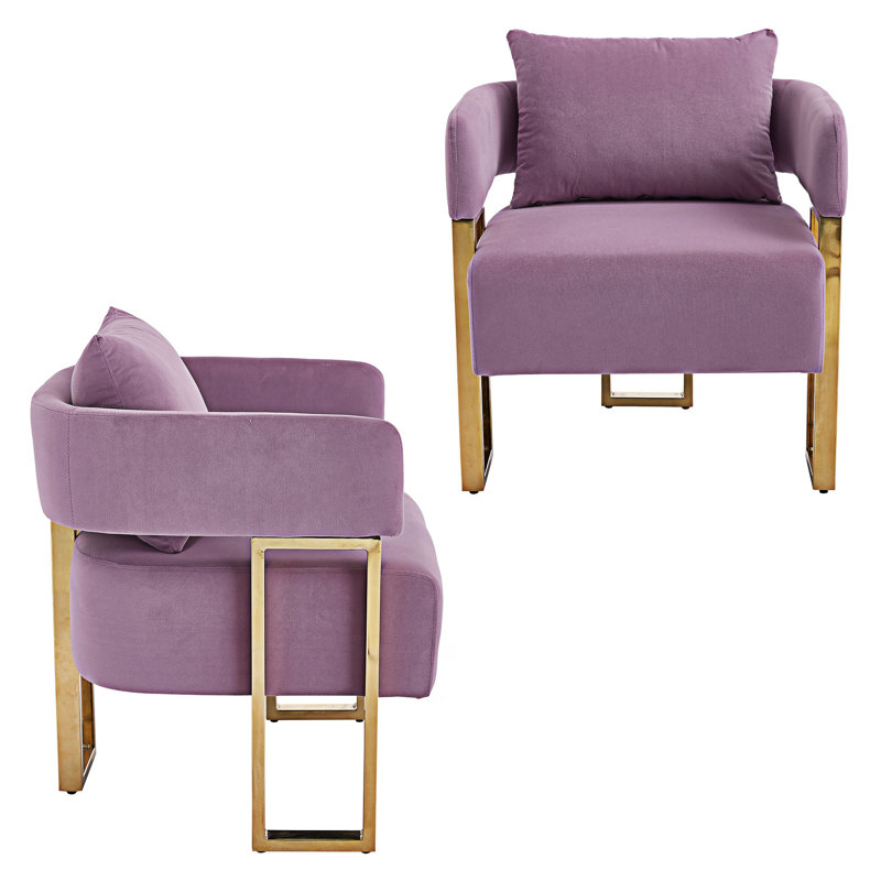 Ensemble de 2 fauteuils d'appoint rembourrés, Lilas