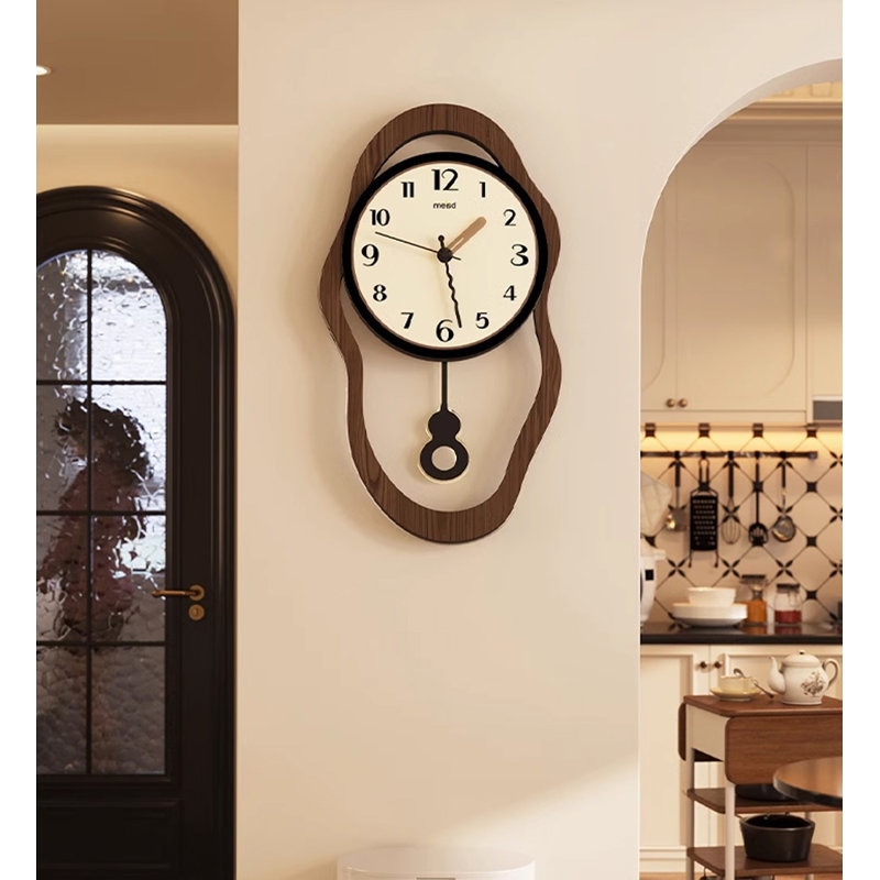 Horloges murales brunes beiges en acrylique, Médium