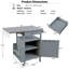 Chariot de cuisine à roulettes 40,5 "avec roues verrouillables, table de chariot de barbecue extérieure avec table d'appoint pliable, armoire de table de barbecue mobile avec abattant pour jardin, brun-331074803