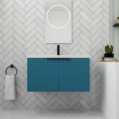 Bathroom Vanity With Sink In 36 Inch, Floating Bathroom Vanity With Soft Close Door