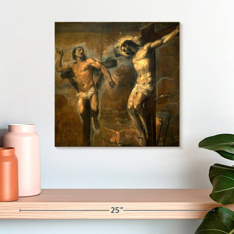 Leisha Christ et le bon voleur, H 16 po x l 16 po