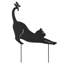 Piquet de jardin à silhouette de chat en métal 20 po H 20,5 po 2-en-1