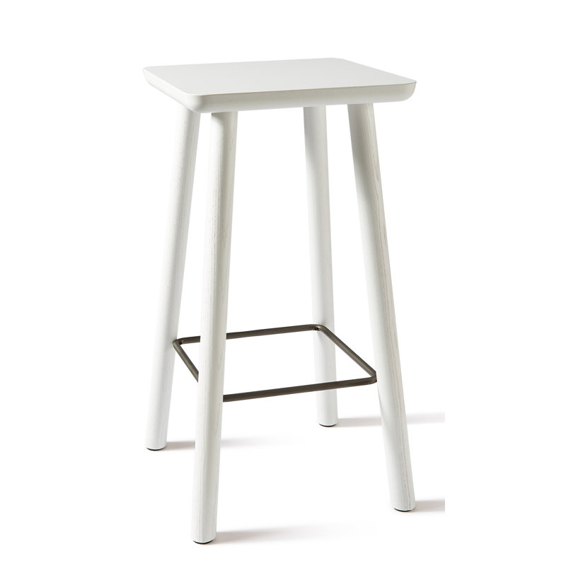 Solid Wood Counter Stool, White